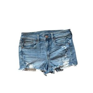 American Eagle Lace Pocket, Light Blue Jean Shorts